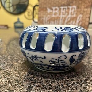 Chinese Blue and White Potpourri dish/ bowl designed in USA